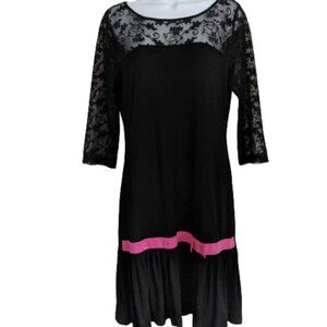 Romantic Black Lace Dress Size Large